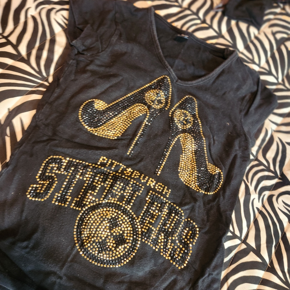 Black and Gold Pittsburgh Fitted Steelers T-Shirt